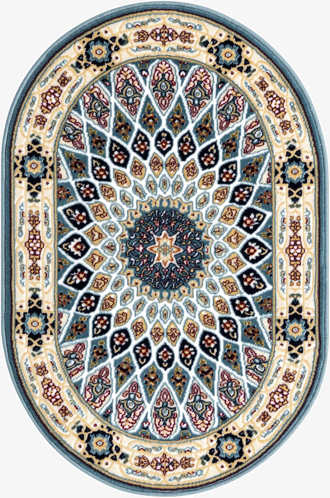 Primary image 4' x 6' Nain Design Oval Rug