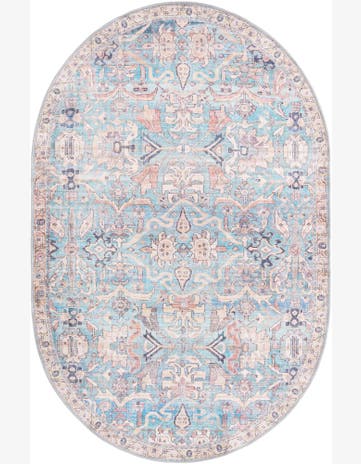 5' 3 x 8' Washable Nostalgia Oval Rug