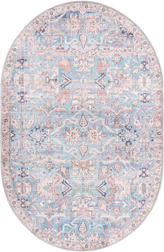 5' 3 x 8' Washable Nostalgia Oval Rug