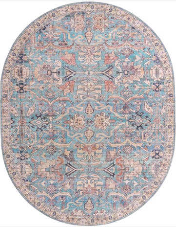 7' 10 x 10' Washable Nostalgia Oval Rug