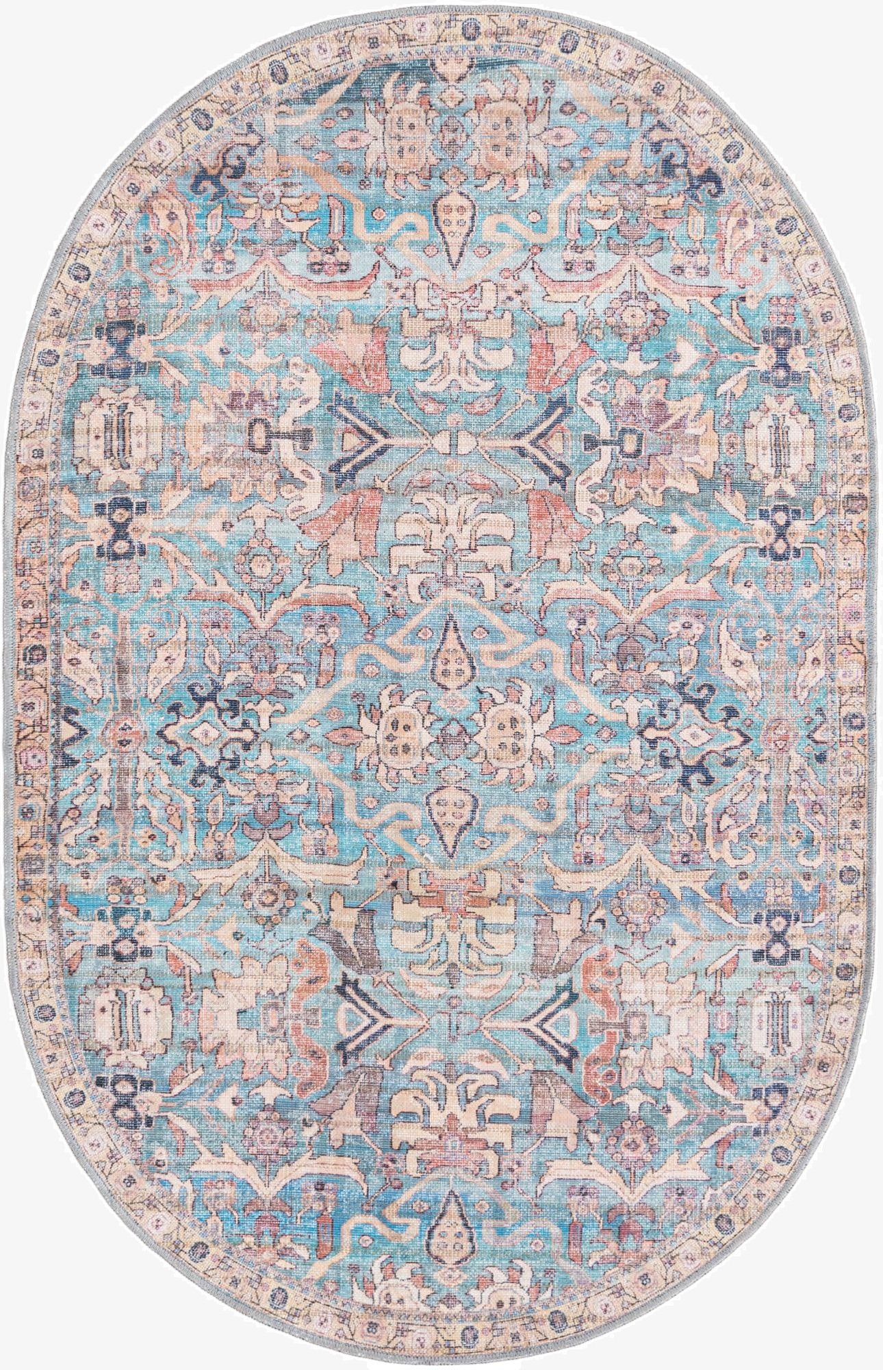 4' x 6'  Washable Nostalgia Oval Rug