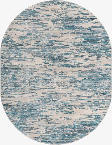 Blue Oasis Oval Rug