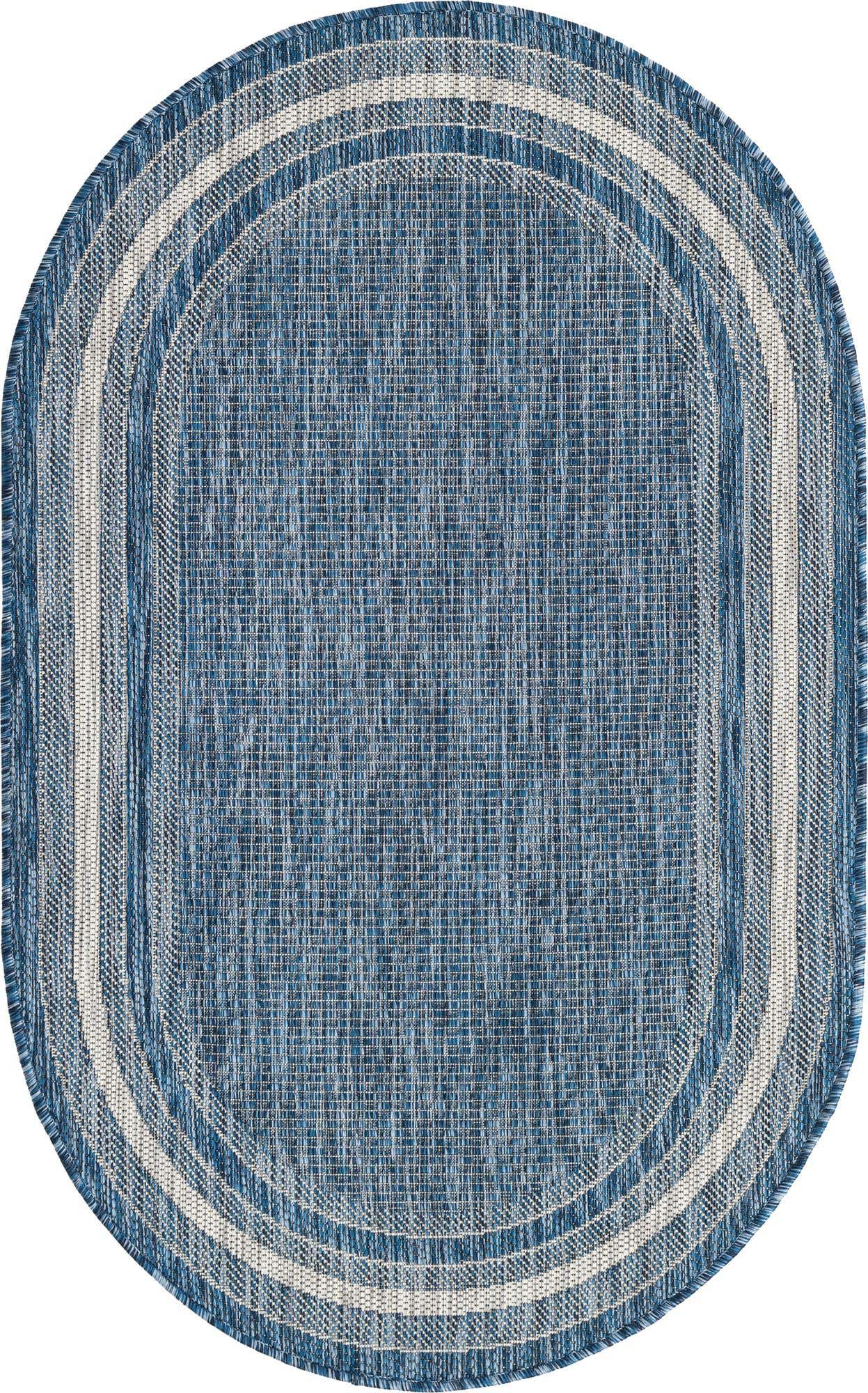 3' x 5' 3 Easy-Clean Border Indoor / Outdoor Oval Rug