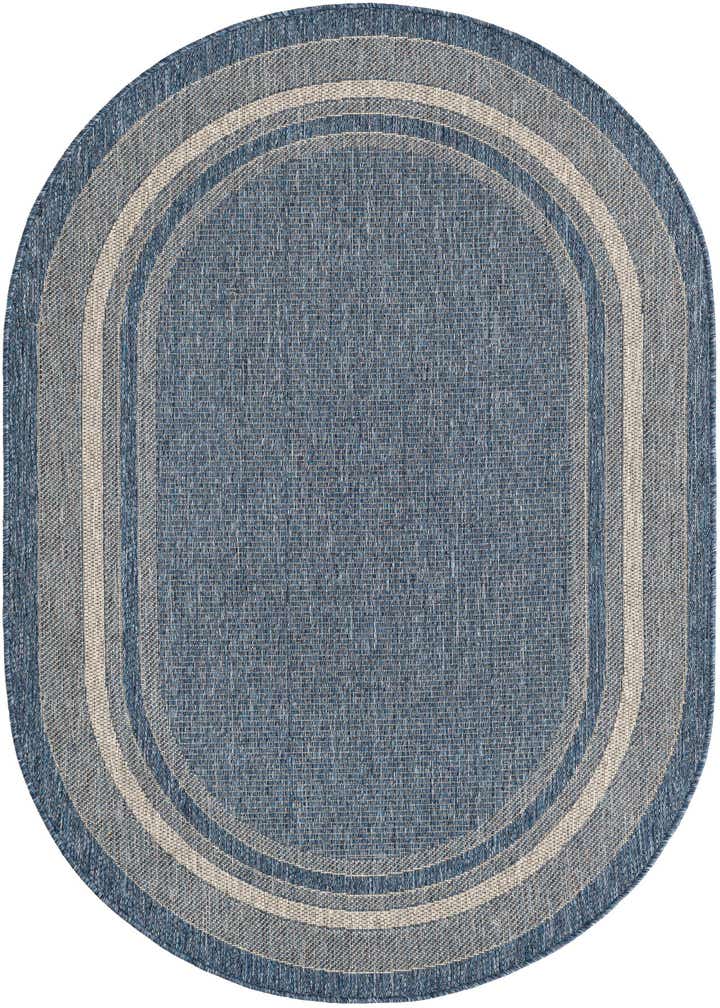 4' x 6' Easy-Clean Border Indoor / Outdoor Oval Rug
