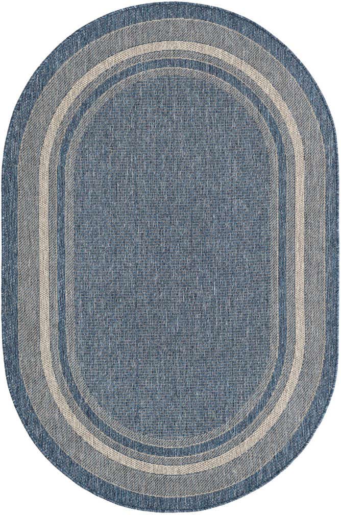 4' x 6' Easy-Clean Border Indoor / Outdoor Oval Rug