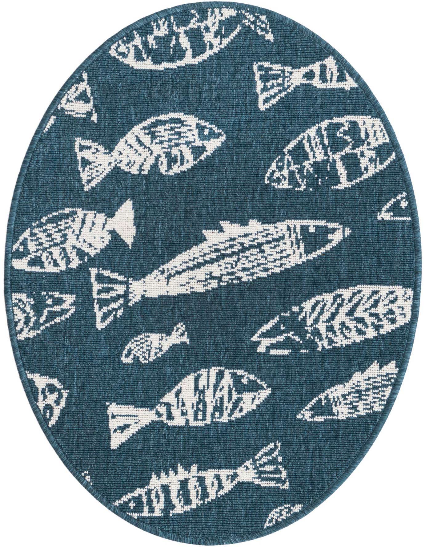 2' x 3' Easy-Clean Coastal Indoor / Outdoor Oval Rug