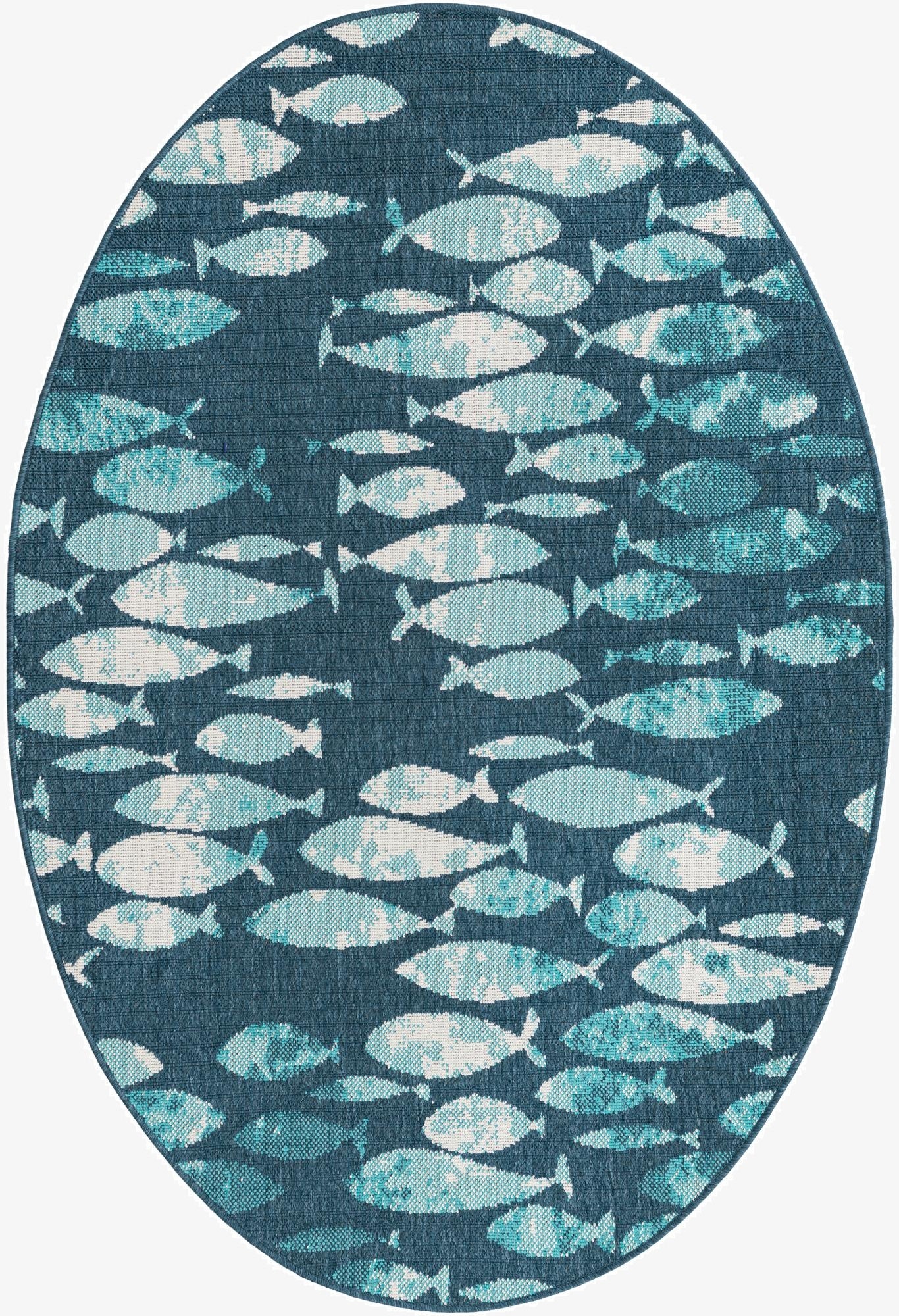 125cm x 185cm  Washable Coastal Indoor / Outdoor Oval Rug