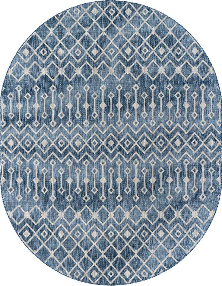 Detail image of 7' 10 x 10' Easy-Clean Lattice Indoor / Outdoor Oval Rug