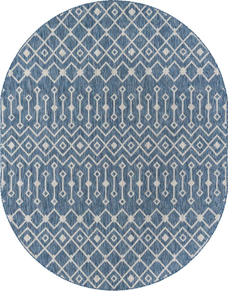 Detail image of 7' 10 x 10' Easy-Clean Lattice Indoor / Outdoor Oval Rug