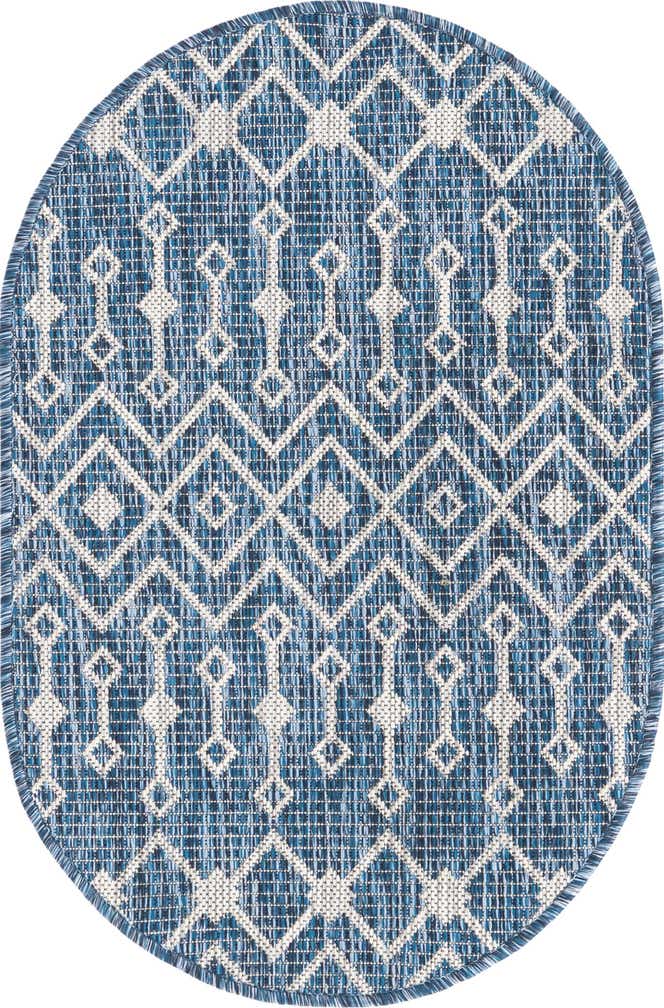2' x 3' Easy-Clean Lattice Indoor / Outdoor Oval Rug