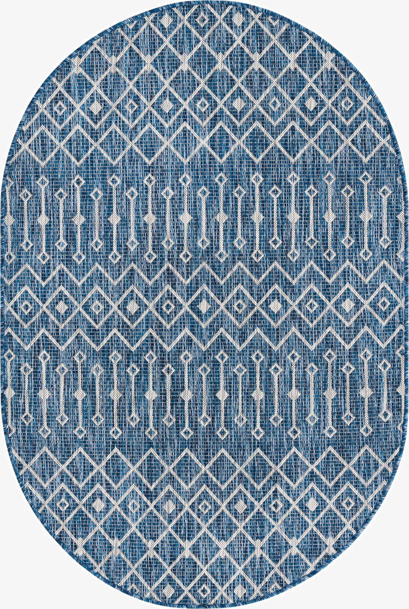 4' x 6' Washable Lattice Indoor / Outdoor Oval Rug