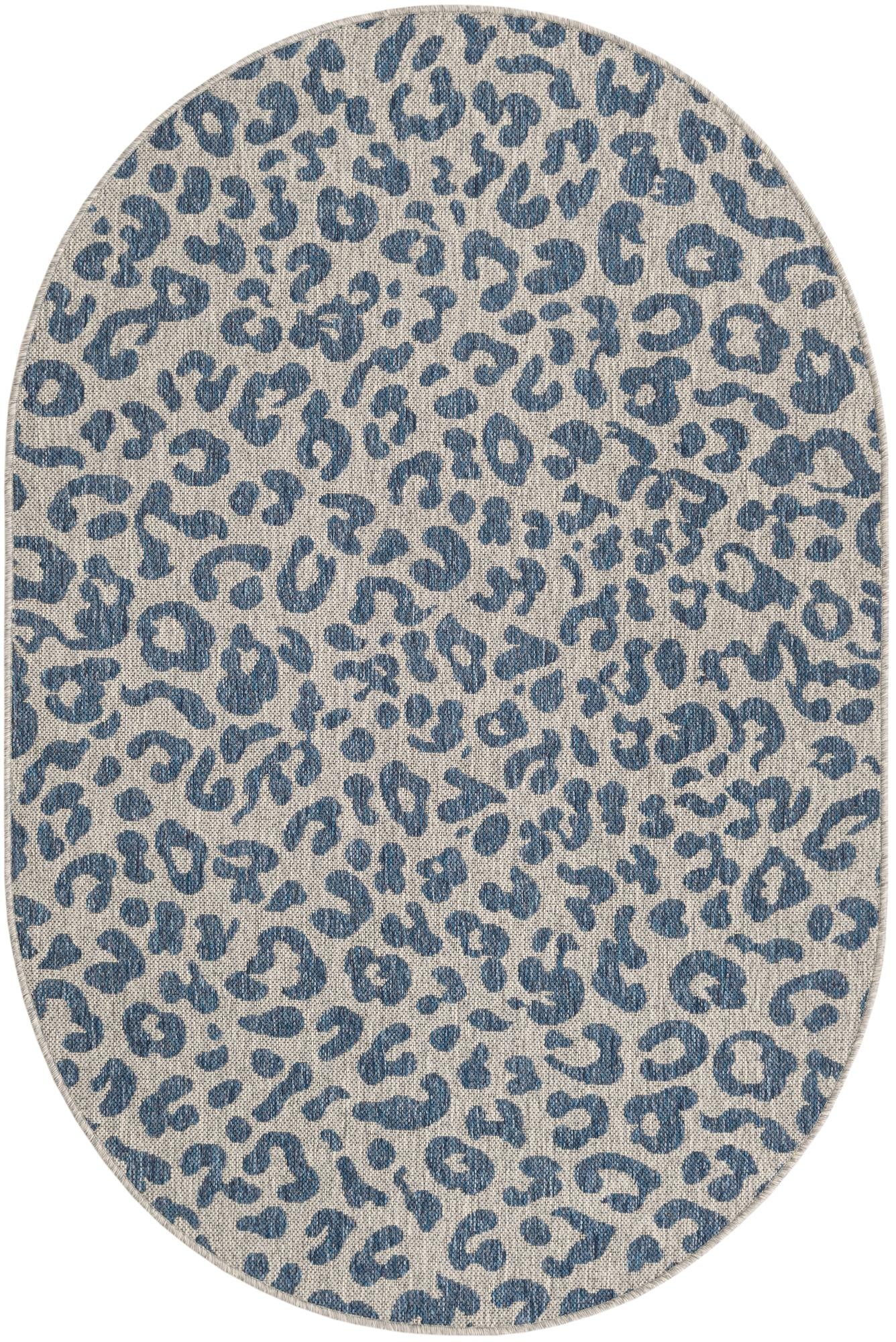 4' x 6'  Washable Safari Indoor / Outdoor Oval Rug