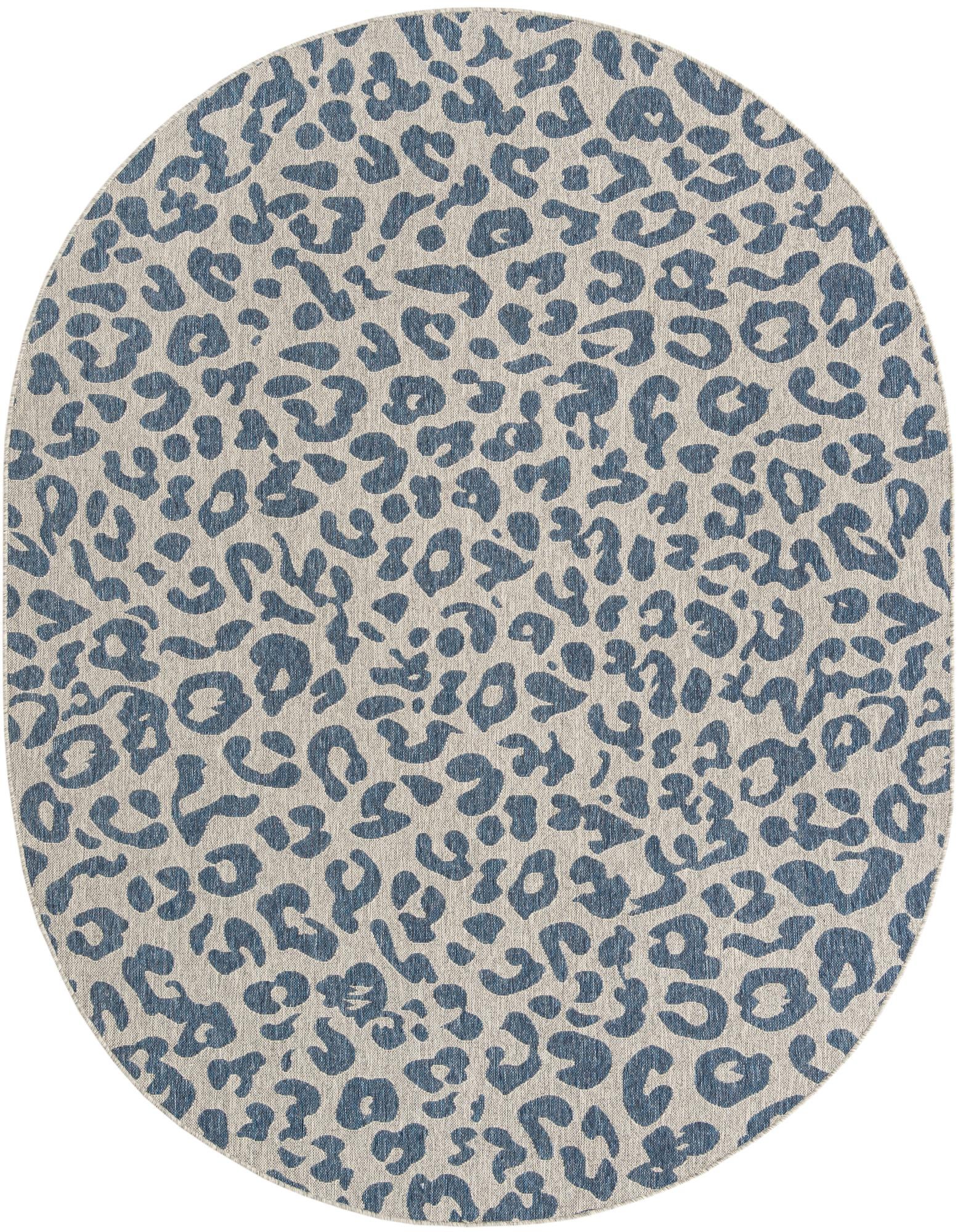 Primary image 7' 10 x 10'  Washable Safari Indoor / Outdoor Oval Rug
