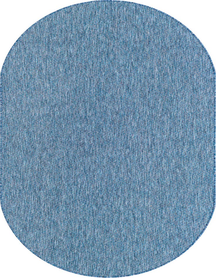 Detail image of 5' 3 x 8' Easy-Clean Solid Indoor / Outdoor Oval Rug