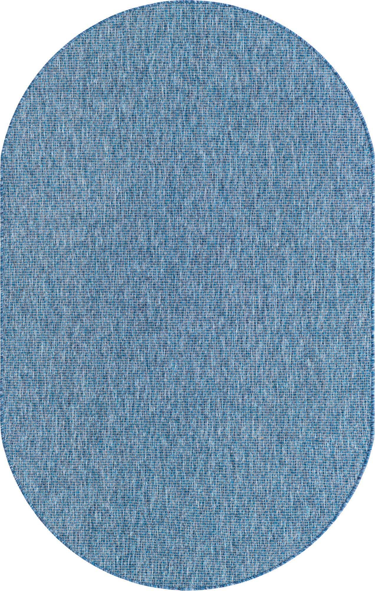 5' 3 x 8' Easy-Clean Solid Indoor / Outdoor Oval Rug