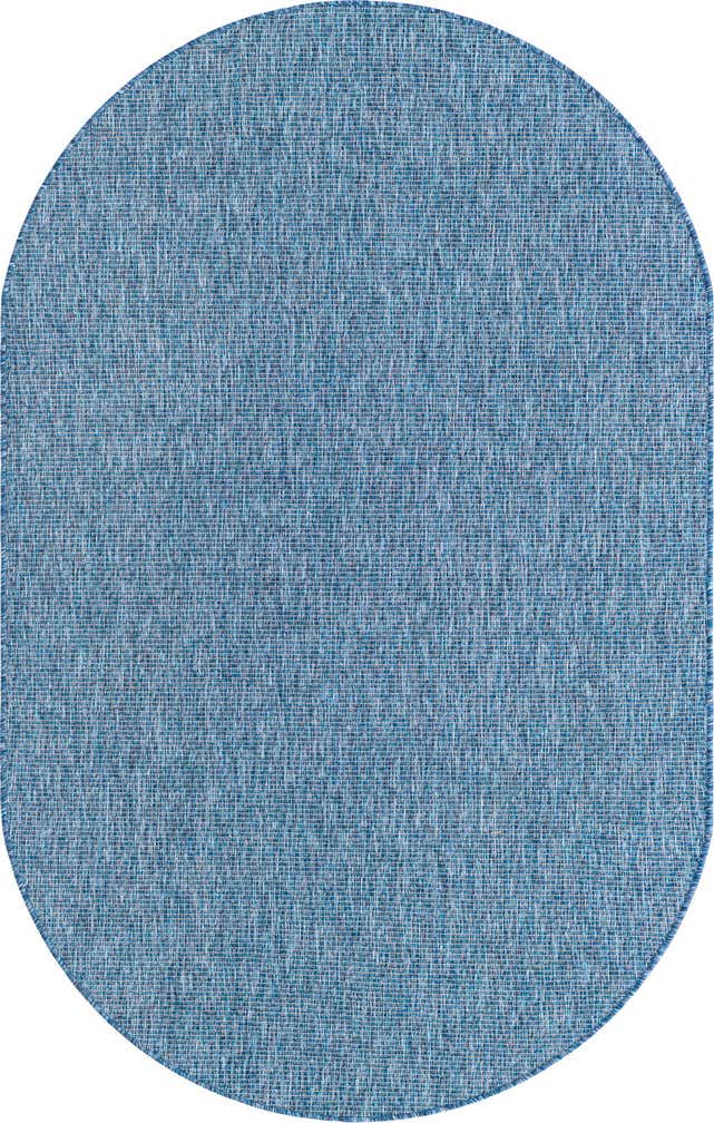 5' 3 x 8' Easy-Clean Solid Indoor / Outdoor Oval Rug