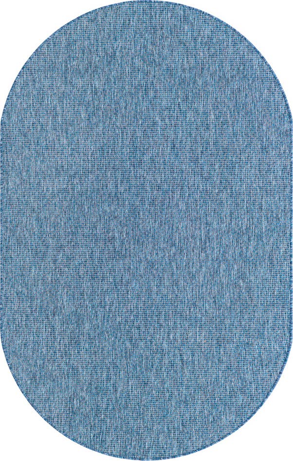 Detail image of 5' 3 x 8' Easy-Clean Solid Indoor / Outdoor Oval Rug