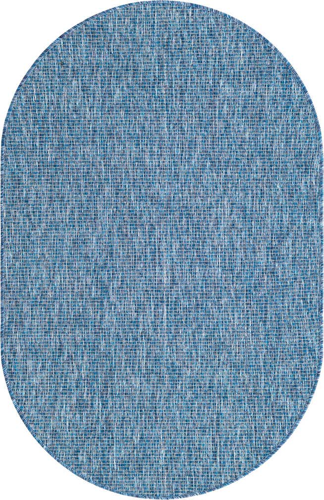 3' x 5' 3 Easy-Clean Solid Indoor / Outdoor Oval Rug