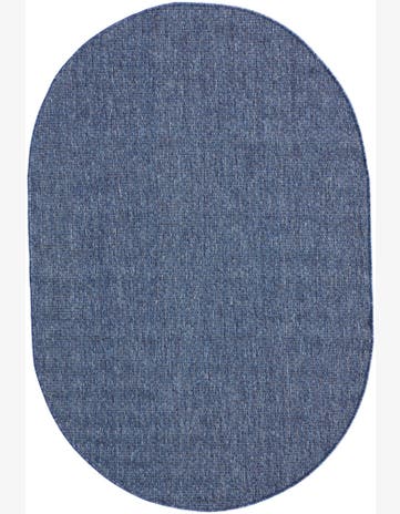 4' x 6' Easy-Clean Solid Indoor / Outdoor Oval Rug