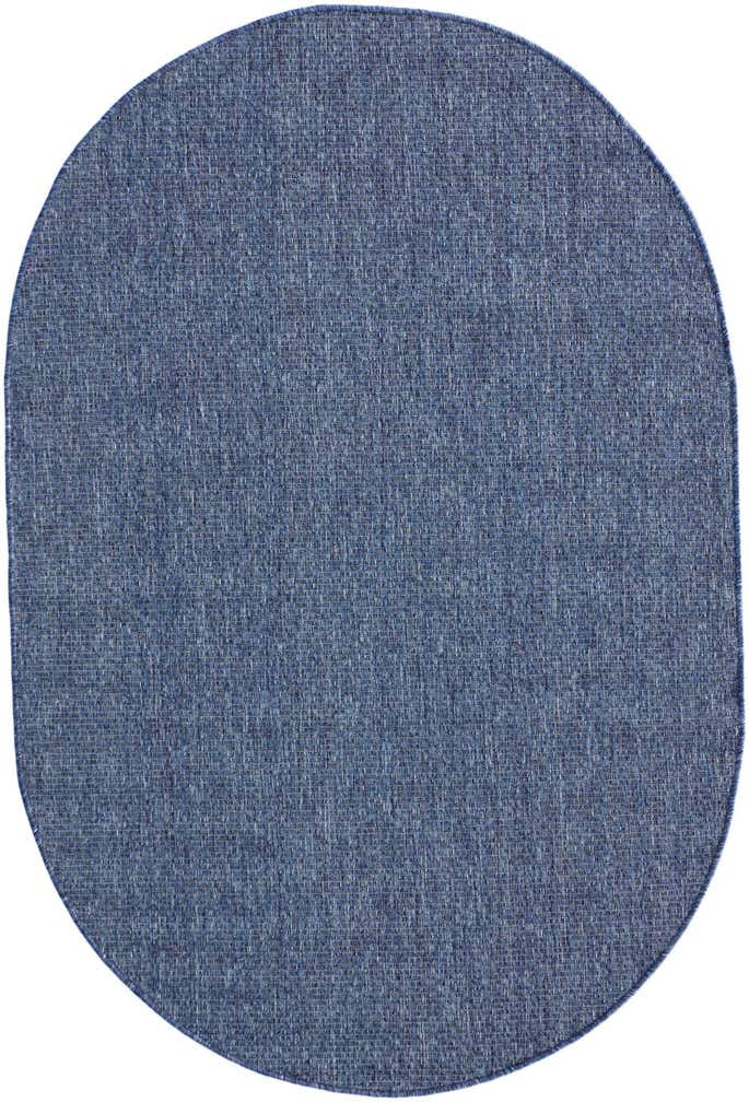 4' x 6' Easy-Clean Solid Indoor / Outdoor Oval Rug