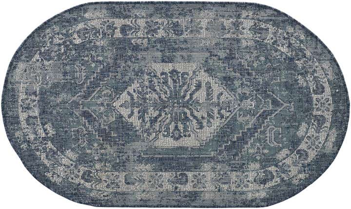 3' x 5' 3 Easy-Clean Traditional Indoor / Outdoor Oval Rug