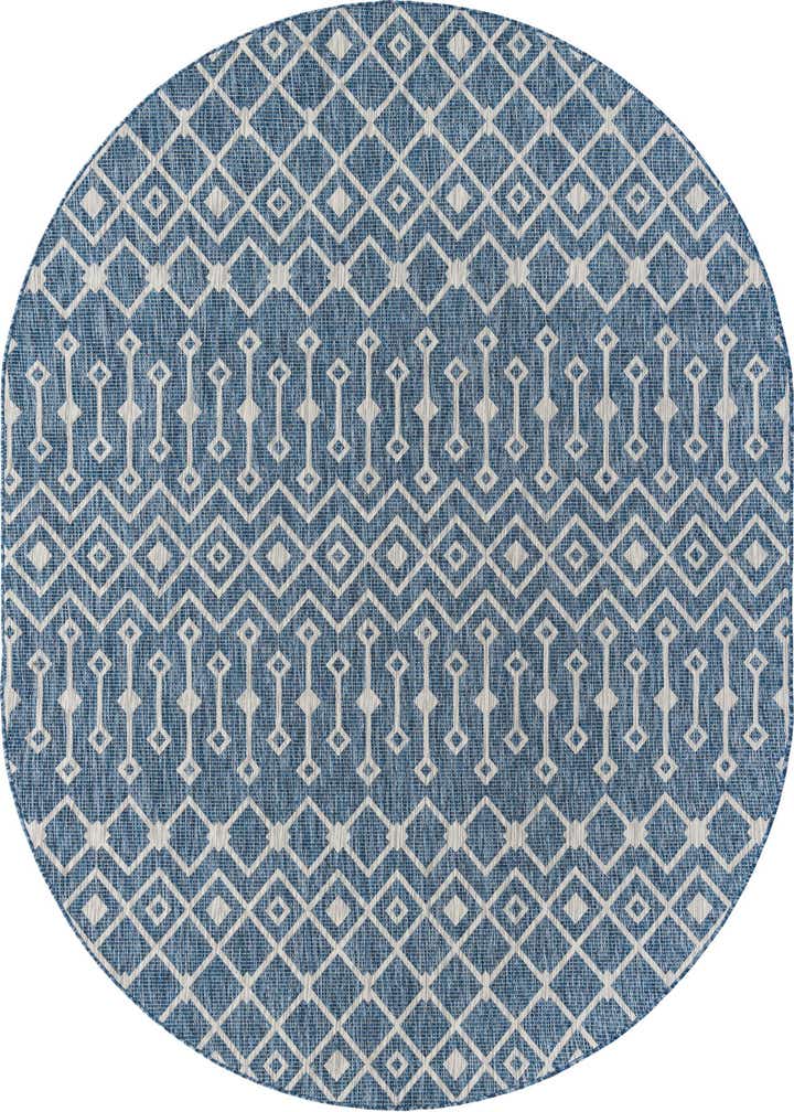 7' 10 x 10' Easy-Clean Trellis Indoor / Outdoor Oval Rug