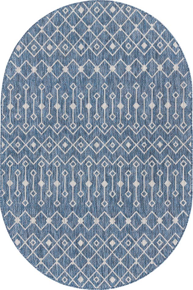 Detail image of 5' 3 x 8' Easy-Clean Trellis Indoor / Outdoor Oval Rug