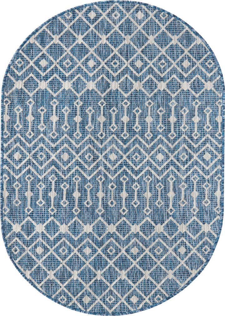 3' x 5' 3 Easy-Clean Trellis Indoor / Outdoor Oval Rug