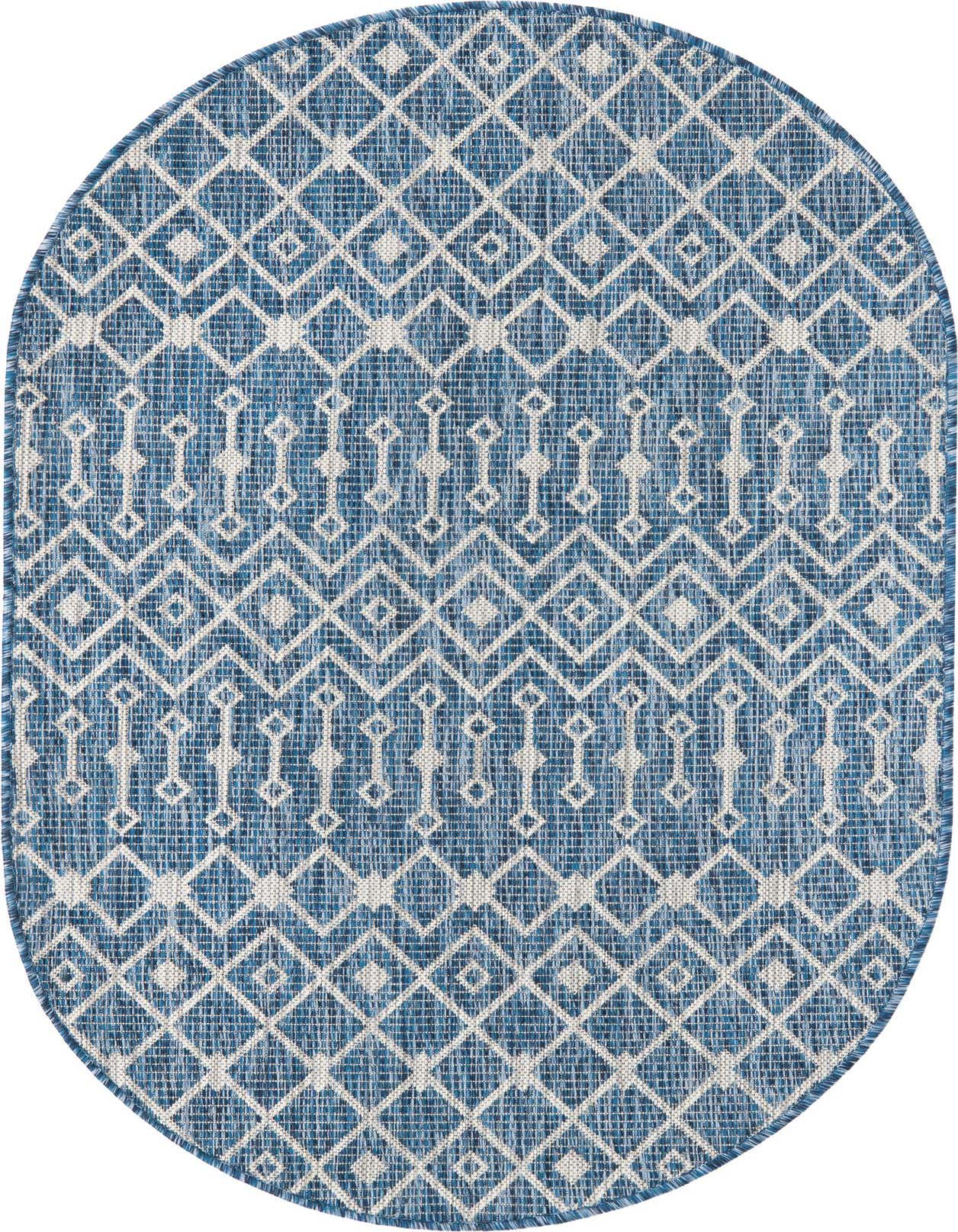 3' x 5' 3 Easy-Clean Trellis Indoor / Outdoor Oval Rug