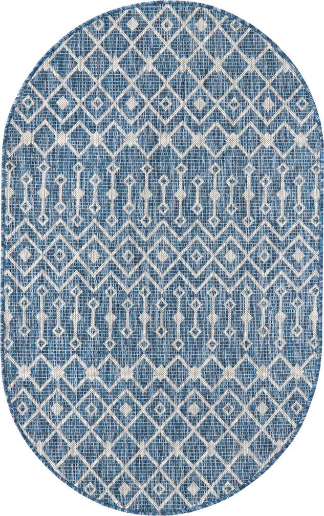 3' x 5' 3 Easy-Clean Trellis Indoor / Outdoor Oval Rug