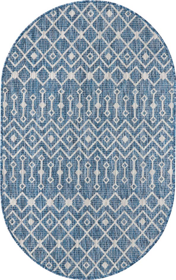 Detail image of 3' x 5' 3 Easy-Clean Trellis Indoor / Outdoor Oval Rug