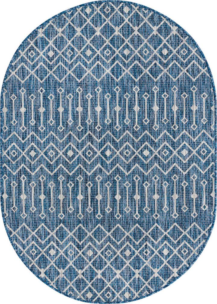 4' x 6' Easy-Clean Trellis Indoor / Outdoor Oval Rug