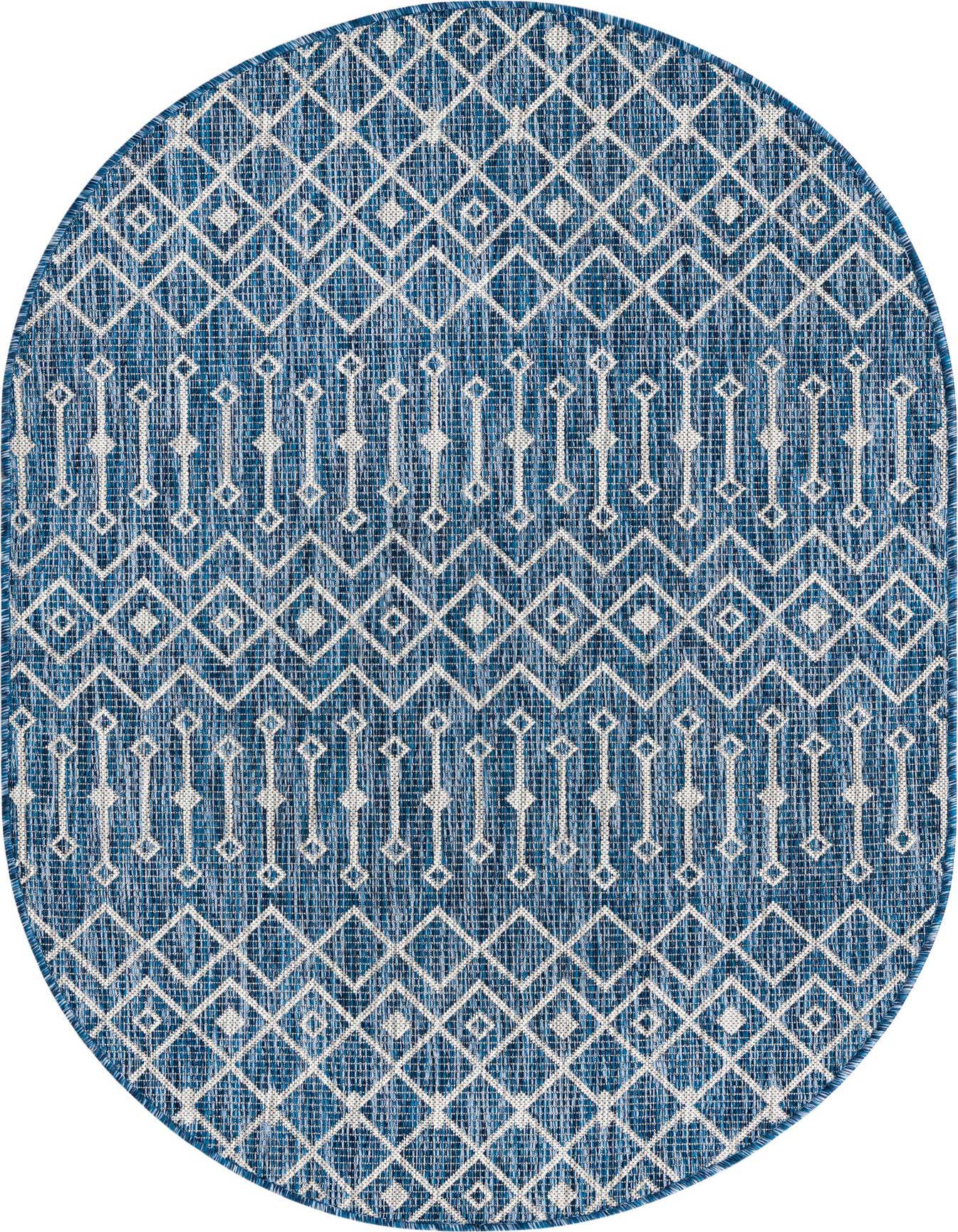 4' x 6' Easy-Clean Trellis Indoor / Outdoor Oval Rug