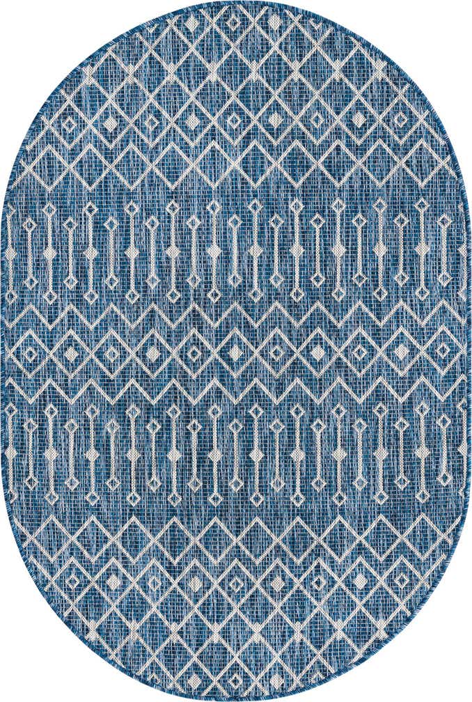 4' x 6' Easy-Clean Trellis Indoor / Outdoor Oval Rug