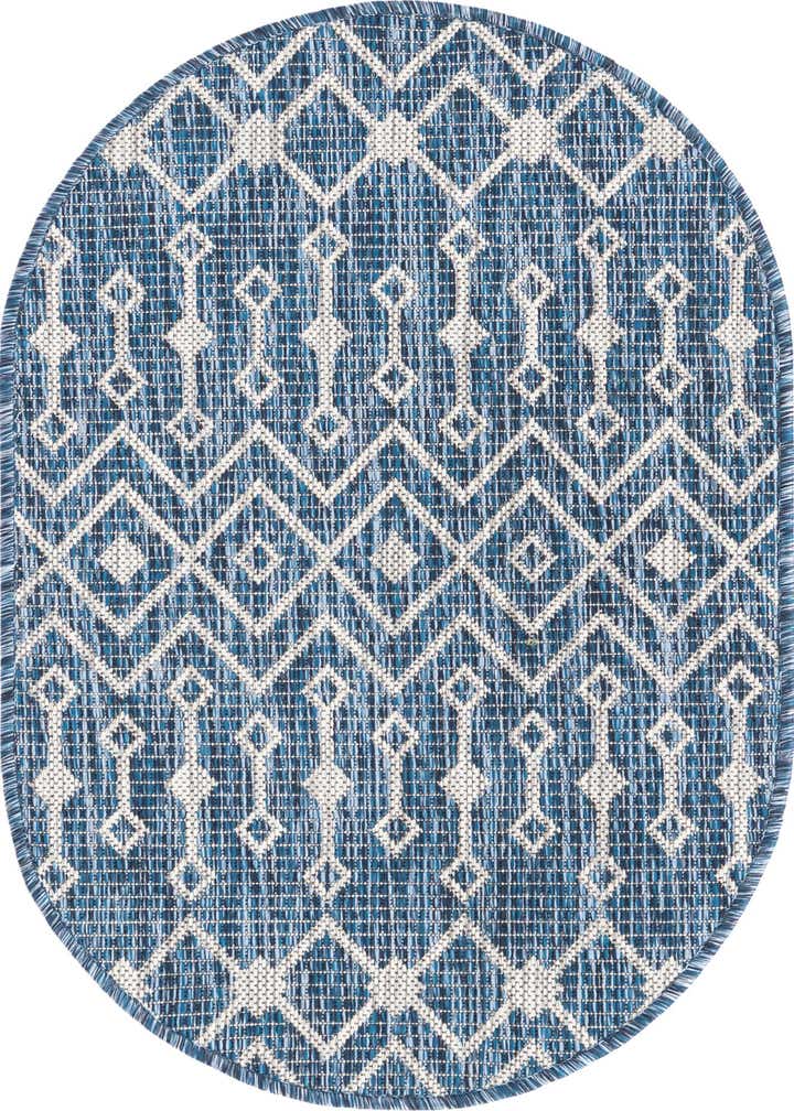 2' x 3' Easy-Clean Trellis Indoor / Outdoor Oval Rug