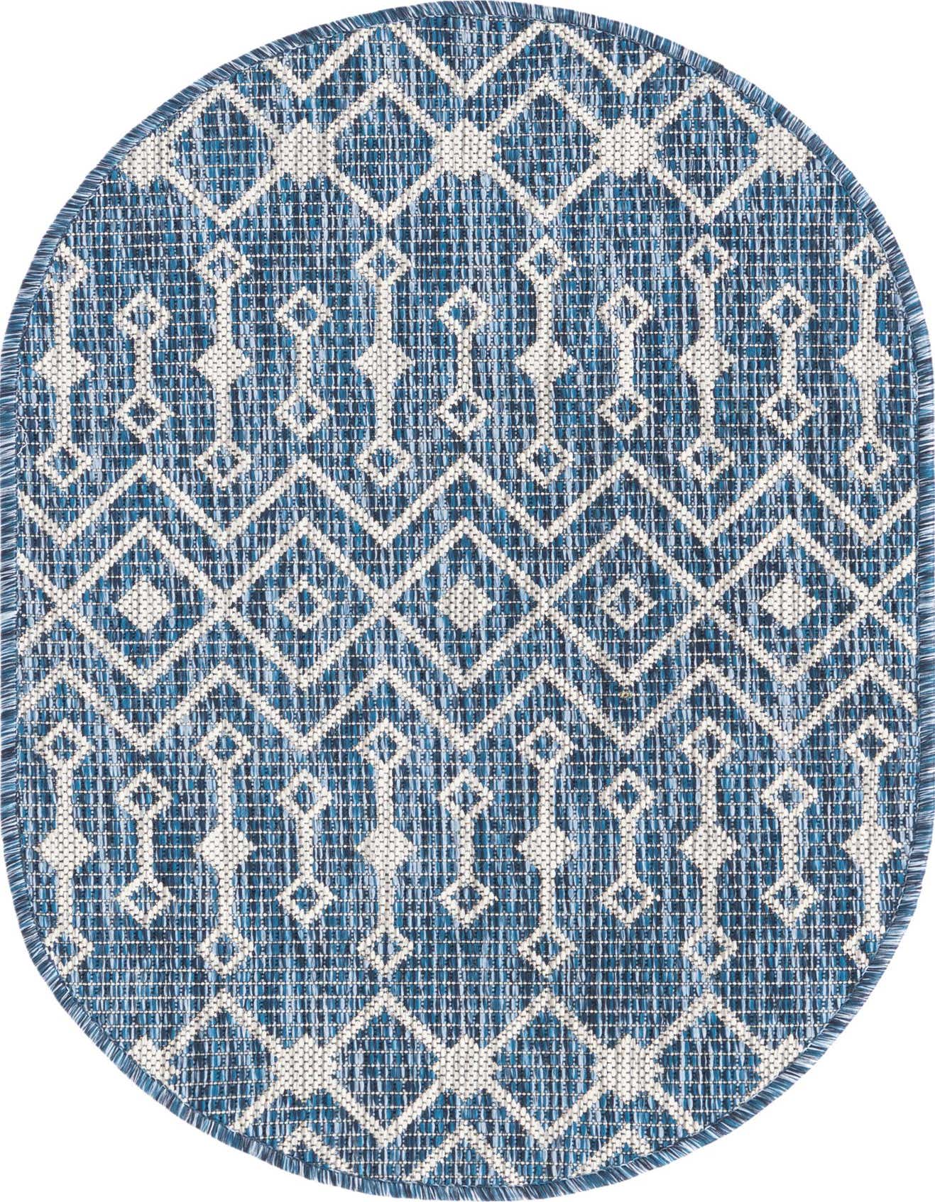 2' x 3' Easy-Clean Trellis Indoor / Outdoor Oval Rug