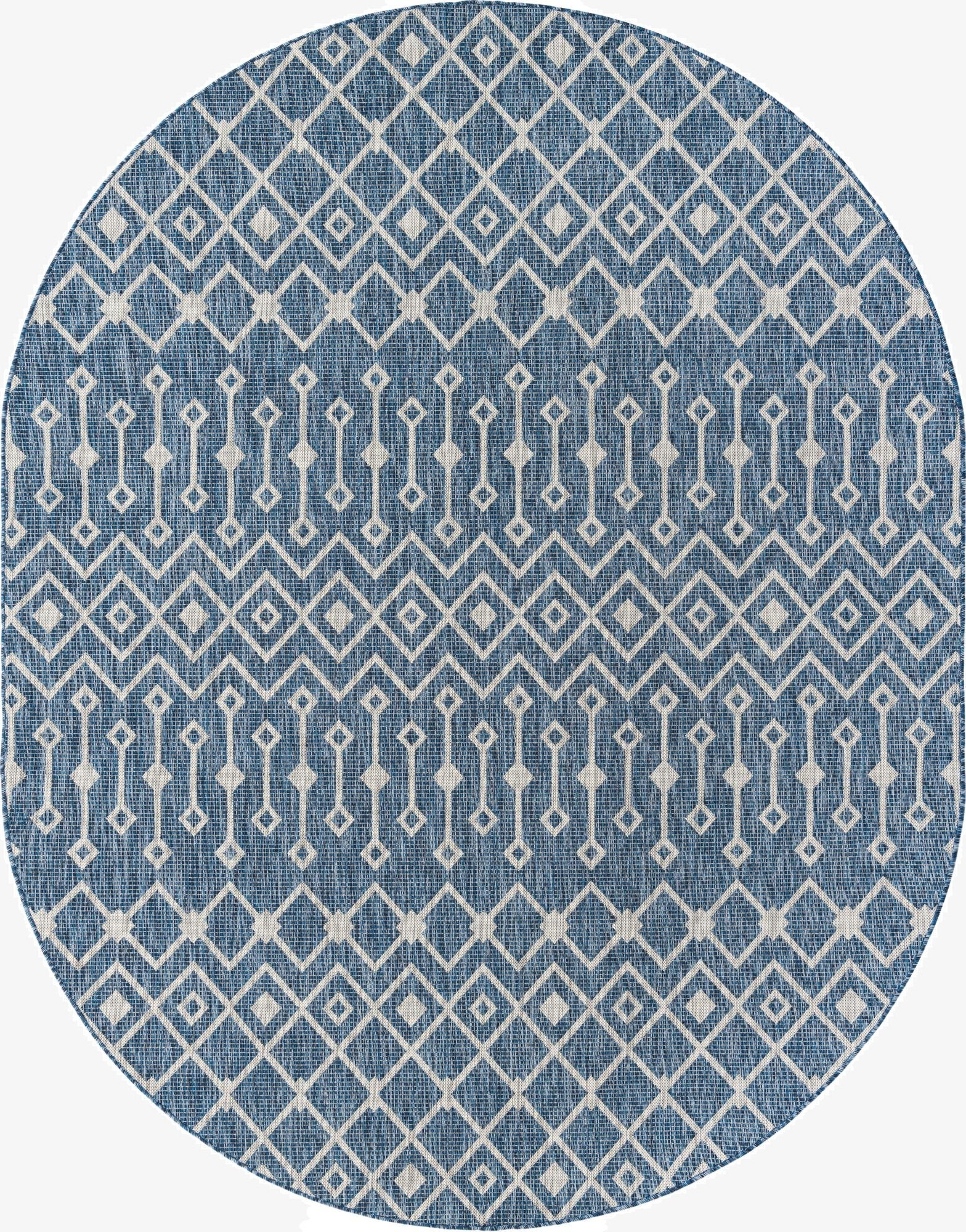 7' 10 x 10'  Washable Trellis Indoor / Outdoor Oval Rug