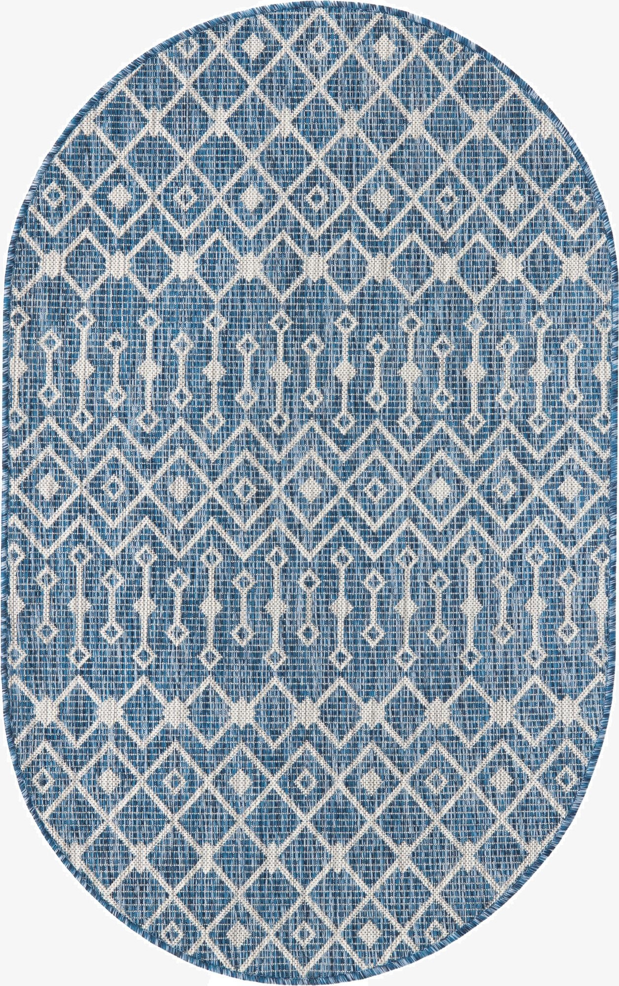 3' x 5' 3  Washable Trellis Indoor / Outdoor Oval Rug