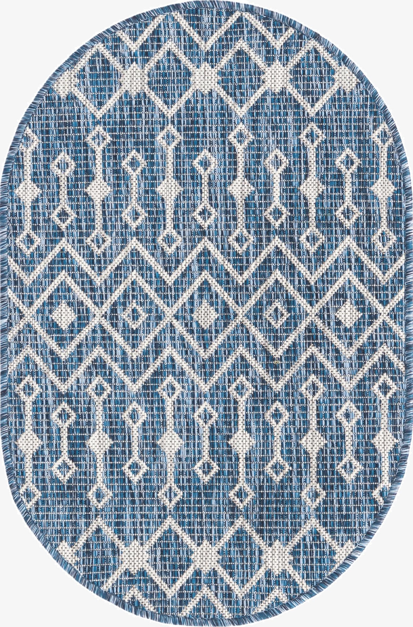2' x 3'  Washable Trellis Indoor / Outdoor Oval Rug