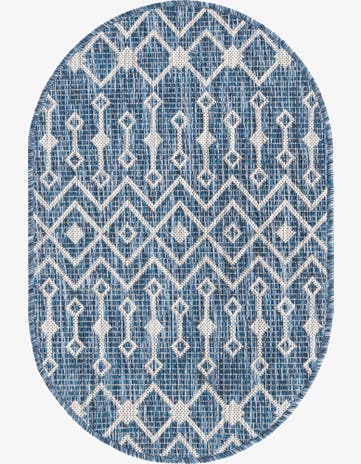 2' x 3' Easy-Clean Trellis Indoor / Outdoor Oval Rug