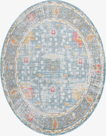 Blue Paragon Oval Rug
