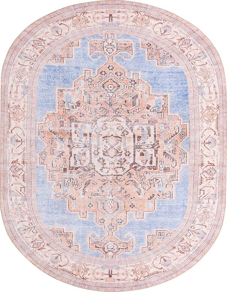 Detail image of 7' 6 x 10' 6 Washable Timeless Oval Rug