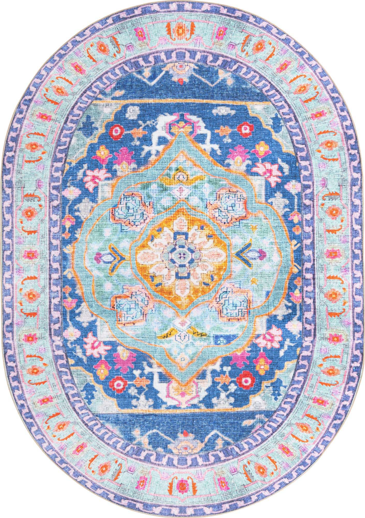 7' 6 x 10' 6 Washable Timeless Oval Rug