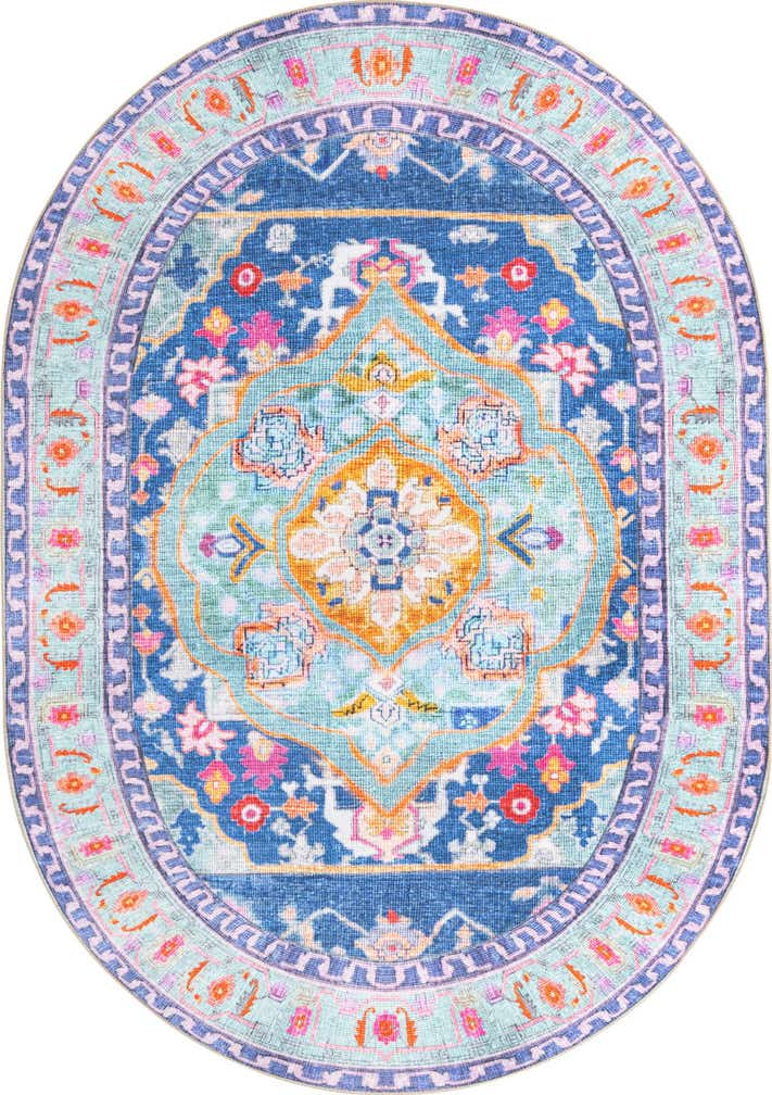 7' 6 x 10' 6 Washable Timeless Oval Rug