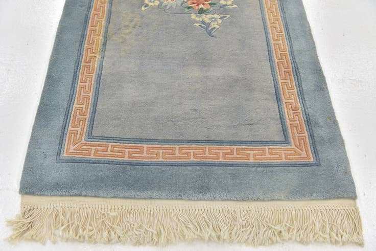 Detail image of 2' 7 x 4' 9 Hand Knotted Antique Finish Wool Rug