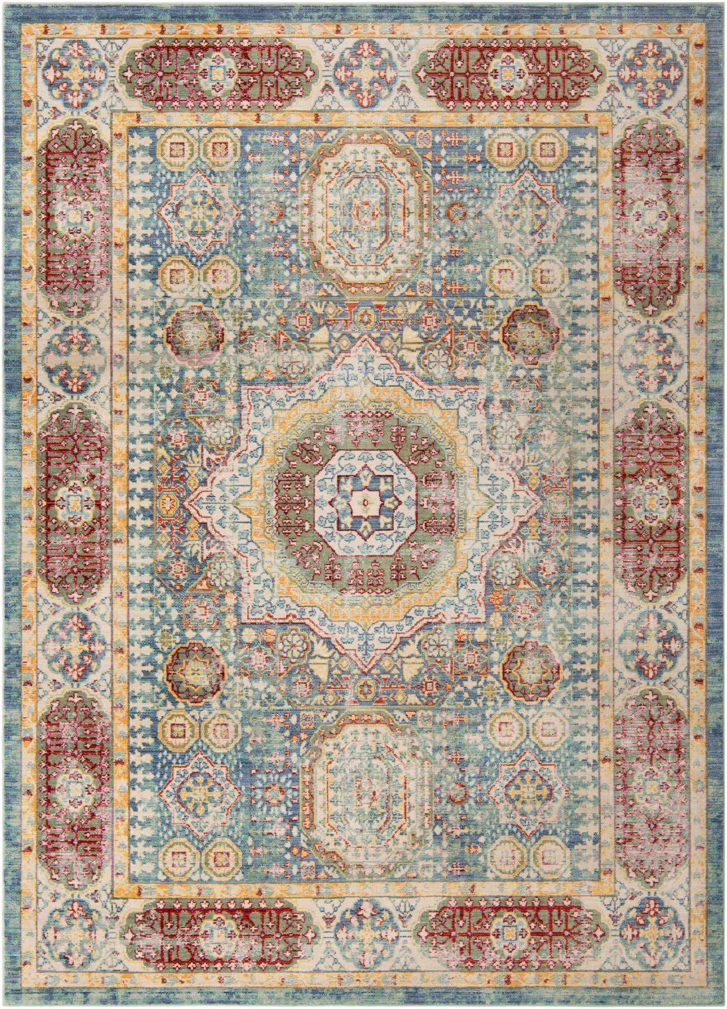 7' x 10' Aqua Rug