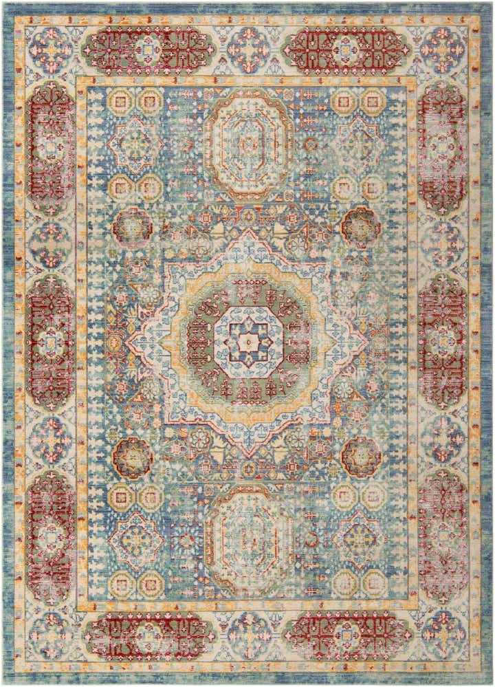 7' x 10' Aqua Rug