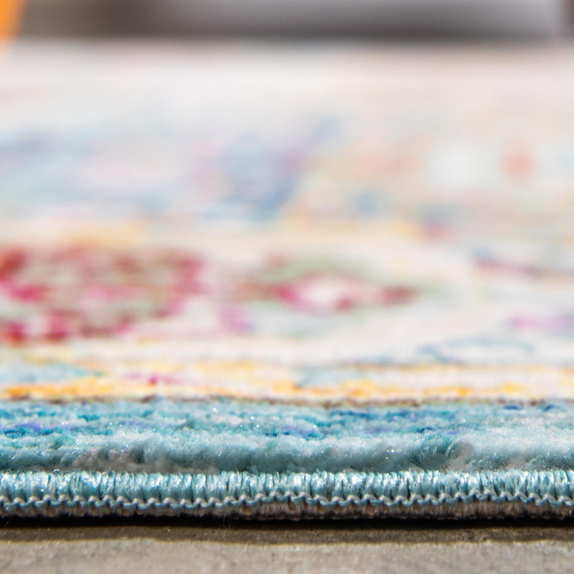 155cm x 245cm Azul aguamarina Alfombra