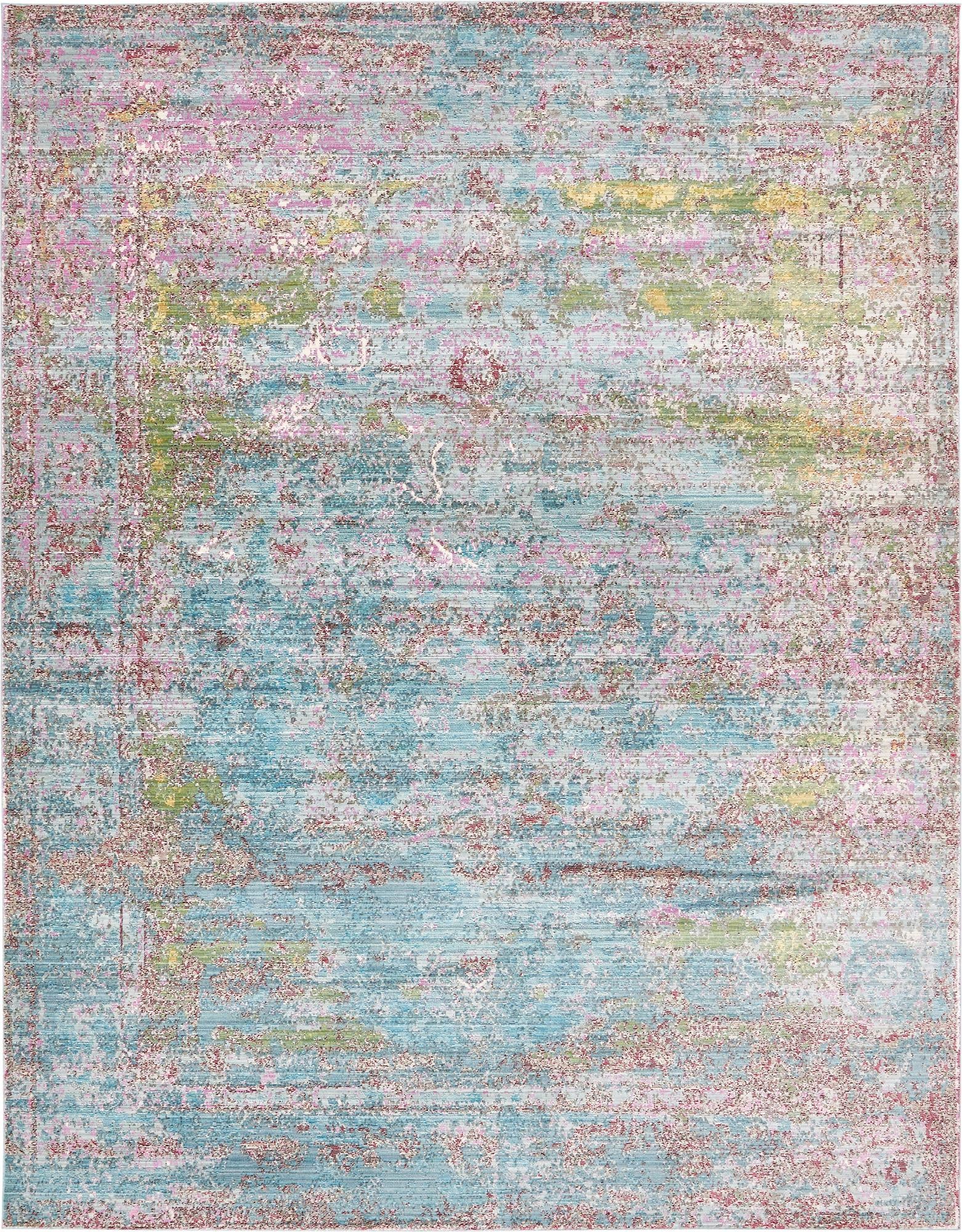 9' x 12' 2 Aqua Rug