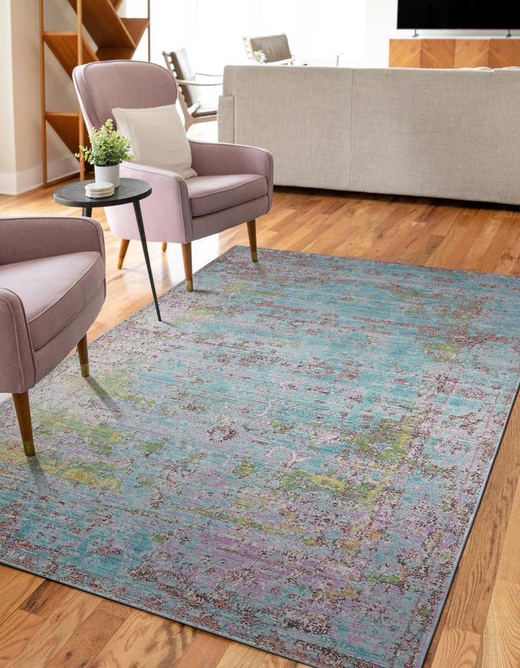 Detail image of 5' x 8' Aqua Rug